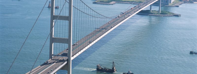 Hong Kong Ting Kau Bridge connecting Tsing Yi Island with the Mainland