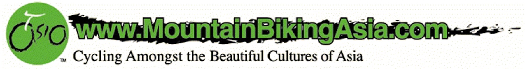 Mountinbikingasia.com logo. Green and Black colors